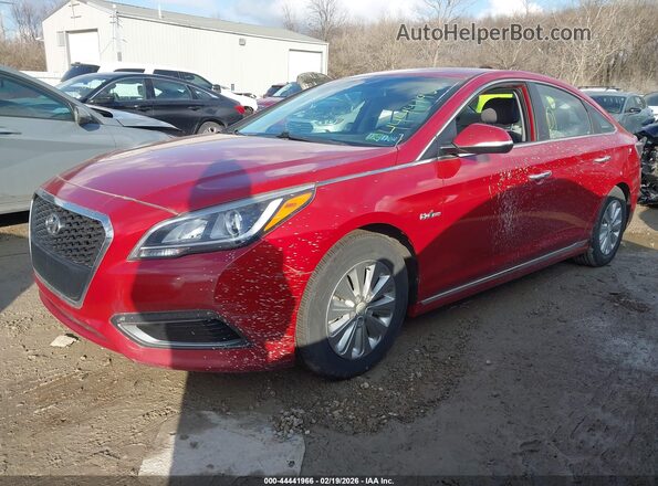 KMHE24L12GA019175 2016 HYUNDAI SONATA HYBRID Красный Передняя левая четверть