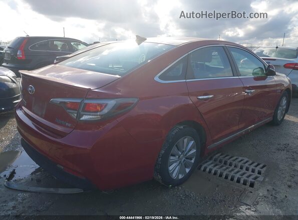KMHE24L12GA019175 2016 HYUNDAI SONATA HYBRID Красный Задняя правая четверть