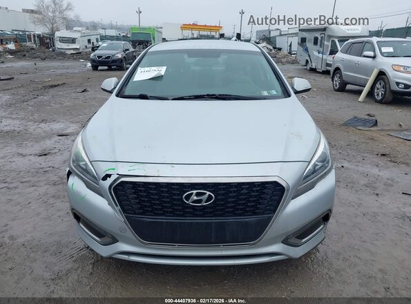 KMHE24L12HA058236 2017 HYUNDAI SONATA HYBRID Серебряный Вид щитка приборов