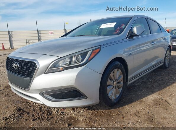 KMHE24L16HA059163 2017 HYUNDAI SONATA HYBRID Серебряный Передняя левая четверть