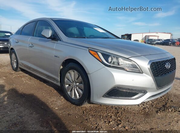 KMHE24L16HA059163 2017 HYUNDAI SONATA HYBRID Серебряный Передняя правая четверть