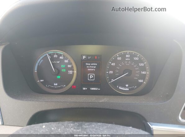 KMHE24L16HA059163 2017 HYUNDAI SONATA HYBRID Серебряный Вид задних сидений