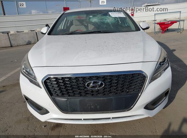 KMHE24L33HA063754 2017 HYUNDAI SONATA HYBRID White Widok zestawu wskaźników