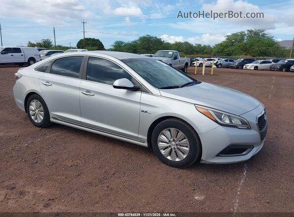 KMHE24L35HA066607 2017 HYUNDAI SONATA HYBRID Серебряный Передняя правая четверть