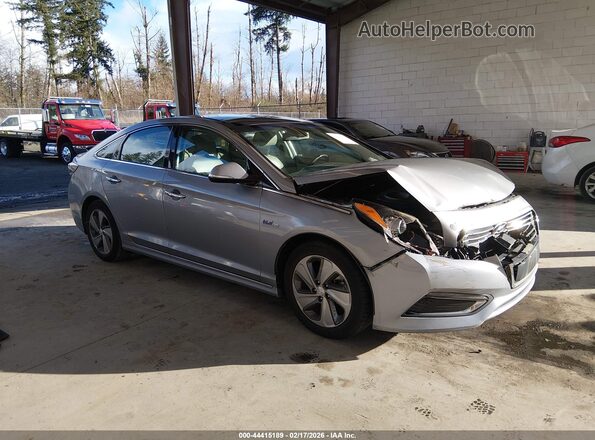 KMHE34L16GA014638 2016 HYUNDAI SONATA HYBRID Серебряный Передняя правая четверть