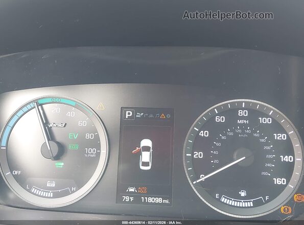 KMHE34L17GA010307 2016 HYUNDAI SONATA HYBRID Серебряный Вид задних сидений