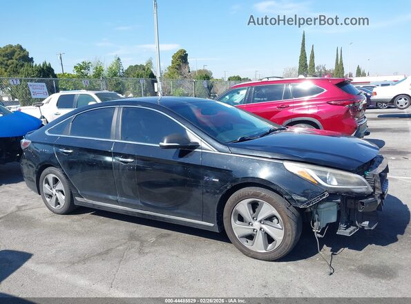 KMHE34L17HA048038 2017 HYUNDAI SONATA HYBRID Черный Вид задней части салона