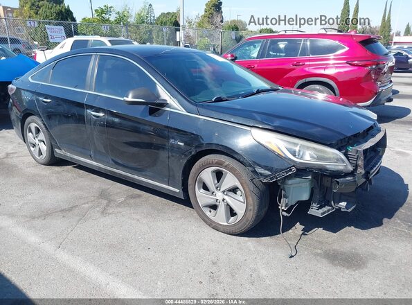 KMHE34L17HA048038 2017 HYUNDAI SONATA HYBRID Черный Передняя правая четверть