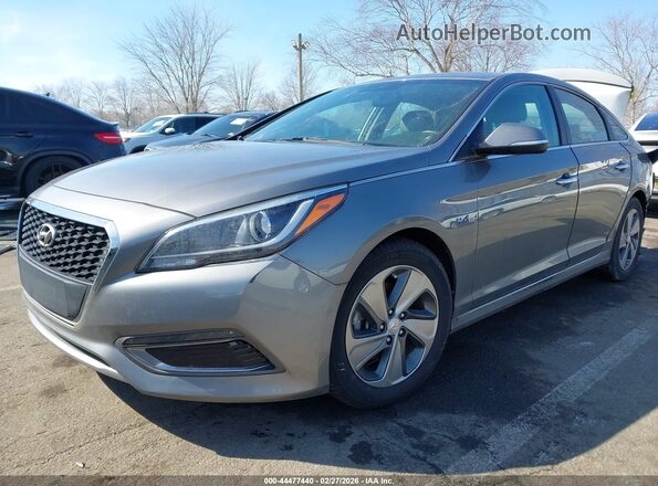 KMHE34L39HA068972 2017 HYUNDAI SONATA HYBRID Серый Передняя левая четверть