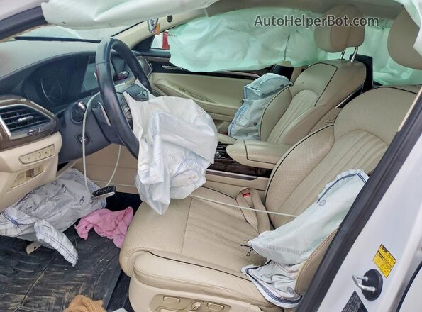 KMHG54JH0JU045201 2018 GENESIS G90 White Widok wnętrza z przodu