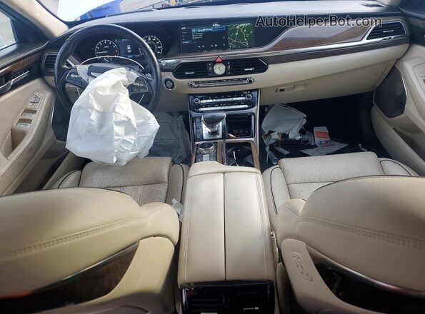 KMHG54JH4KU050709 2019 GENESIS G90 White Вид панелі приладів