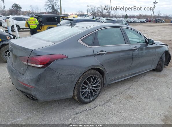 KMHGN4JBXJU247975 2018 GENESIS G80 Серый Задняя правая четверть