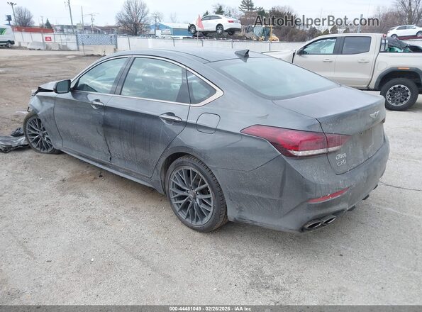 KMHGN4JBXJU247975 2018 GENESIS G80 Серый Задняя левая четверть