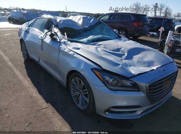 KMHGN4JE3KU299525 2019 GENESIS G80 Серебряный Передняя правая четверть