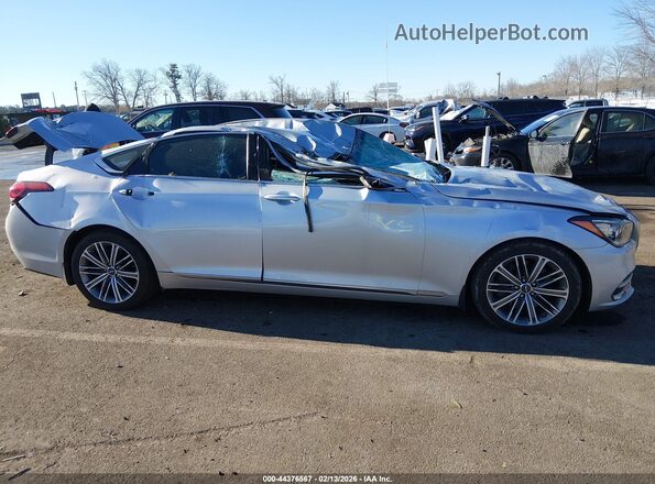 KMHGN4JE3KU299525 2019 GENESIS G80 Серебряный Вид задней части салона