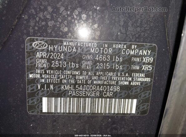 KMHL54JC0RA401498 2024 HYUNDAI SONATA Black Вид підкапотного простору