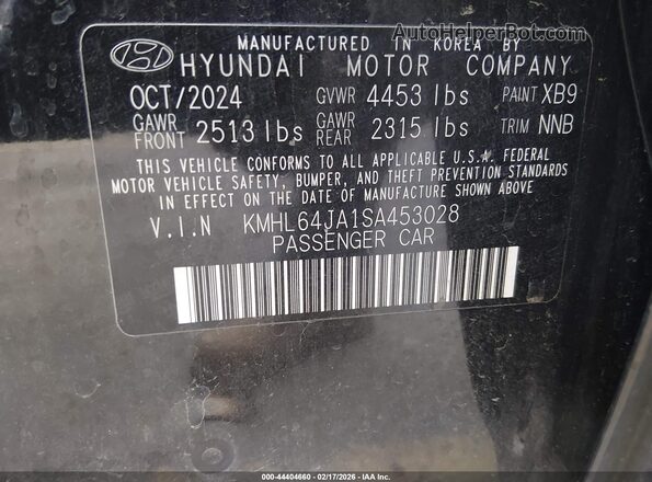 KMHL64JA1SA453028 2025 HYUNDAI SONATA Black Вид підкапотного простору