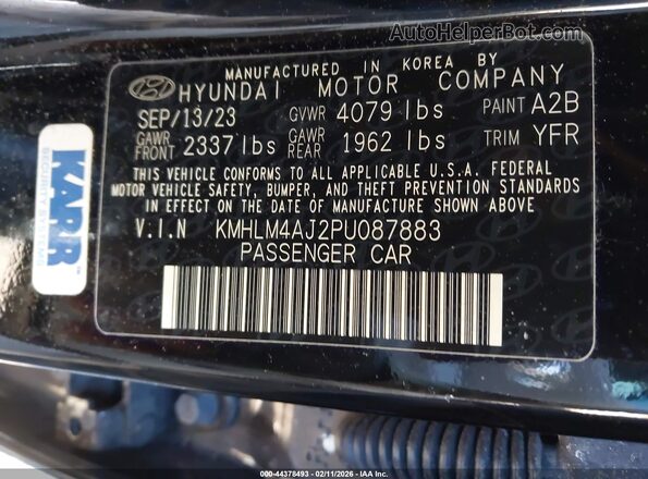 KMHLM4AJ2PU087883 2023 HYUNDAI ELANTRA HYBRID Black Widok komory silnika
