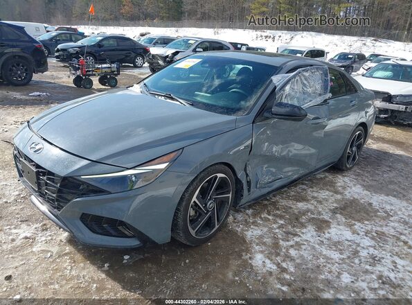 KMHLR4AF8MU151322 2021 HYUNDAI ELANTRA Серый Передняя левая четверть