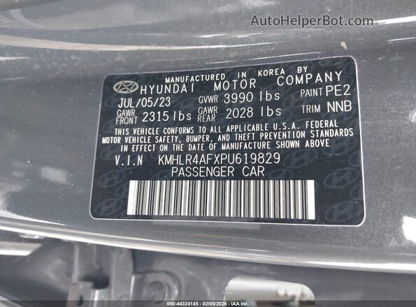 KMHLR4AFXPU619829 2023 HYUNDAI ELANTRA Серый Вид подкапотного пространства