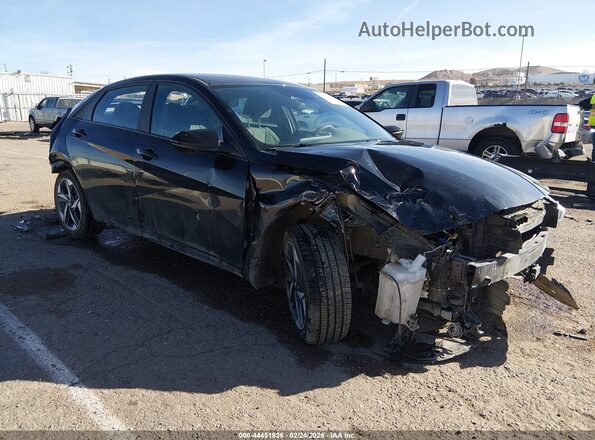 KMHLS4AGXPU469637 2023 HYUNDAI ELANTRA Черный Передняя правая четверть