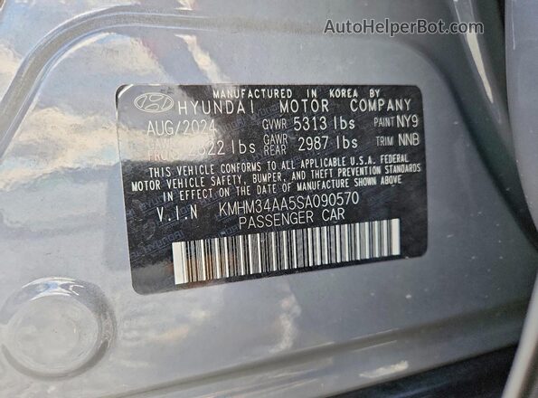 KMHM34AA5SA090570 2025 HYUNDAI IONIQ Серый Вид наклейки с VIN-кодом