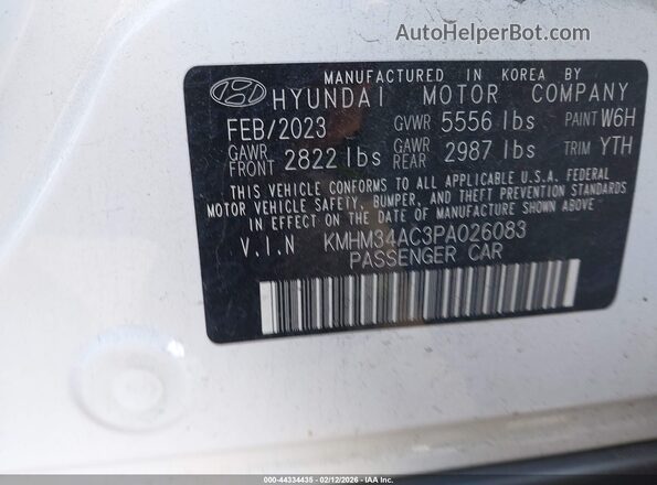 KMHM34AC3PA026083 2023 HYUNDAI IONIQ 6 Белый Вид подкапотного пространства
