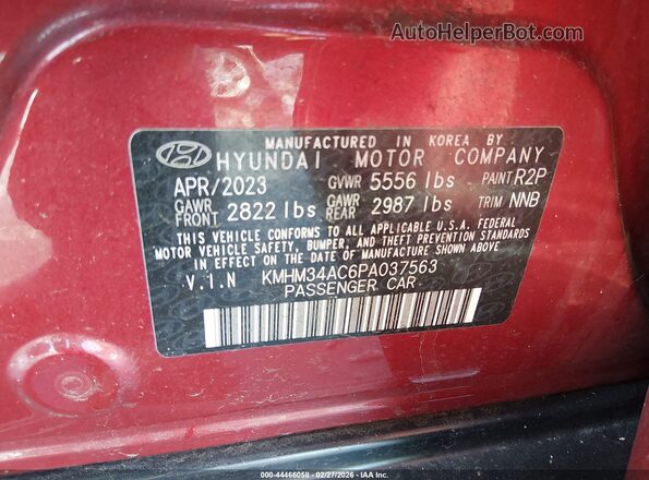 KMHM34AC6PA037563 2023 HYUNDAI IONIQ 6 Красный Вид подкапотного пространства