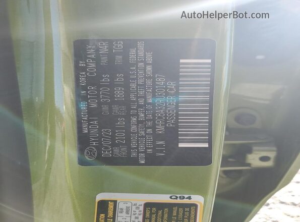 KMHRC8A32RU301487 2024 HYUNDAI VENUE Зеленый Вид подкапотного пространства