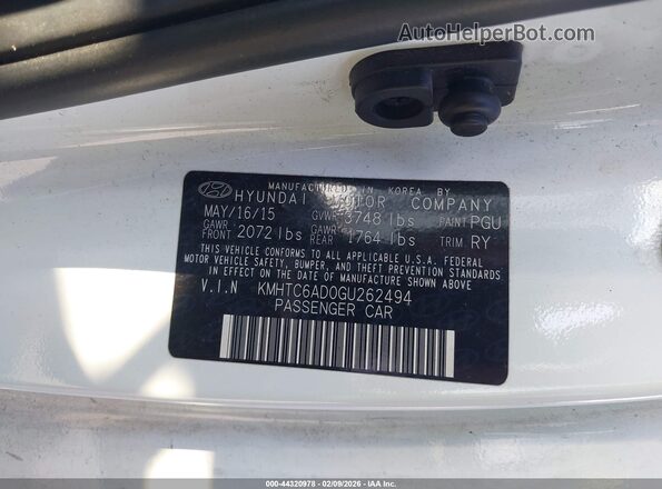 KMHTC6AD0GU262494 2016 HYUNDAI VELOSTER White Widok komory silnika