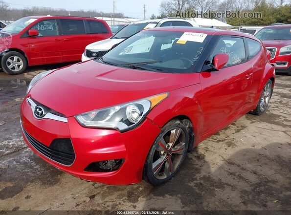 KMHTC6ADXGU263605 2016 HYUNDAI VELOSTER Red წინა მარცხენა ხედი სამი მეოთხედიდან