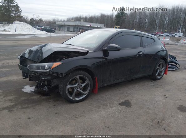 KMHTG6AF3KU006235 2019 HYUNDAI VELOSTER Black Առջևի ձախ երեք քառորդ տեսարան