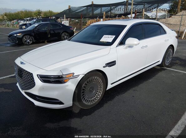 KMTF54PH2LU080821 2020 GENESIS G90 White Vista tres cuartos delantera izquierda