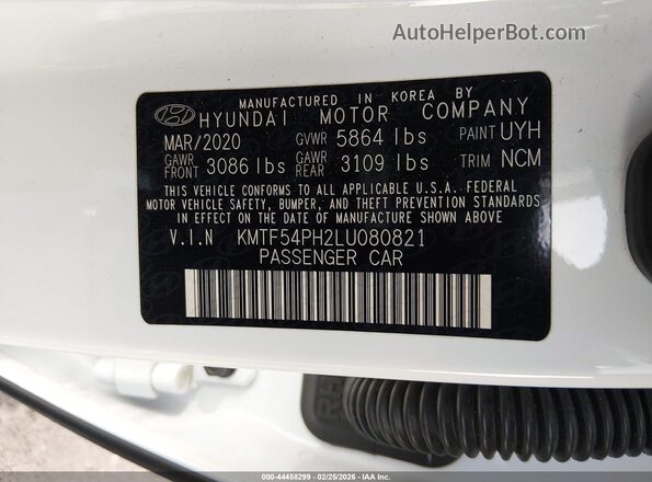 KMTF54PH2LU080821 2020 GENESIS G90 White Vista del compartimento del motor