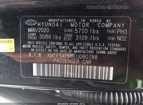 KMTF54PH8LU080788 2020 GENESIS G90 Black Вид підкапотного простору