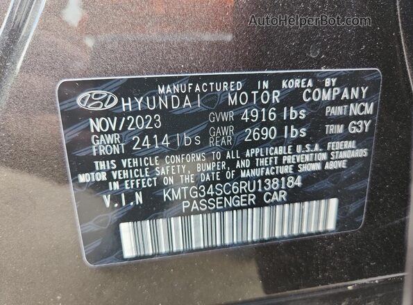 KMTG34SC6RU138184 2024 GENESIS G70 Угольный Вид наклейки с VIN-кодом