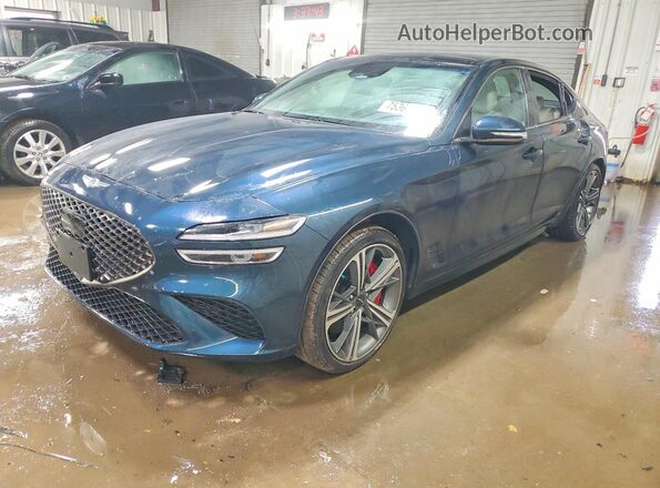 KMTG54SE0RU138693 2024 GENESIS G70 Синий Передняя левая четверть