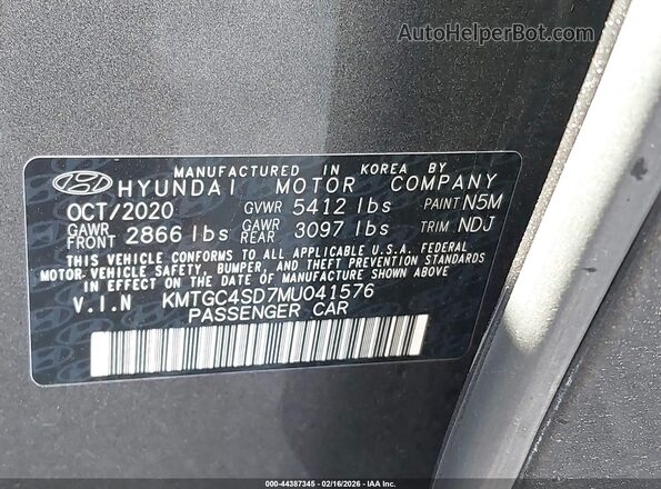 KMTGC4SD7MU041576 2021 GENESIS G80 Gray Widok komory silnika