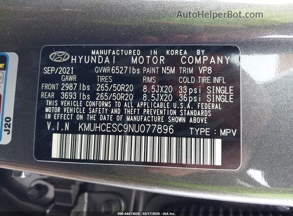 KMUHCESC9NU077896 2022 GENESIS GV80 Gray Вид підкапотного простору