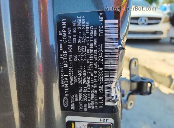 KMUHEESC4TU294344 2026 GENESIS GV80 Черный Панорамный вид салона 360°