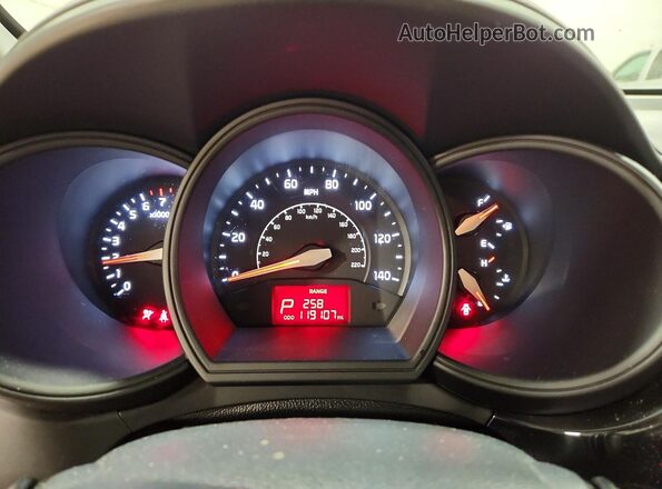 KNADM4A39G6540070 2016 KIA RIO Серебряный Вид щитка приборов
