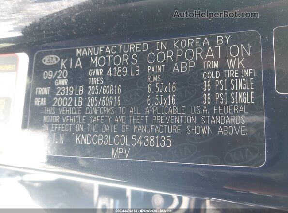 KNDCB3LC0L5438135 2020 KIA NIRO Black Vista del compartimento del motor