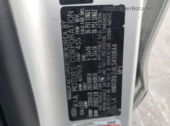 KNDCB3LC4L5400844 2020 KIA NIRO Silver Widok komory silnika