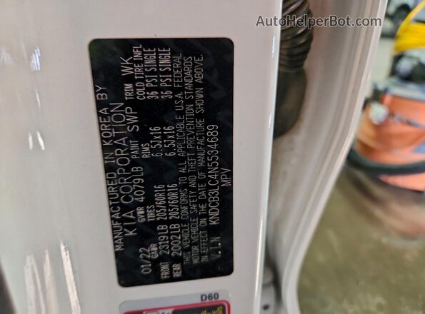 KNDCB3LC4N5534689 2022 KIA NIRO Белый Вид подкапотного пространства