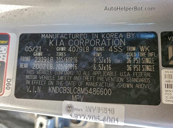 KNDCB3LC8M5486600 2021 KIA NIRO Silver Vista del compartimento del motor