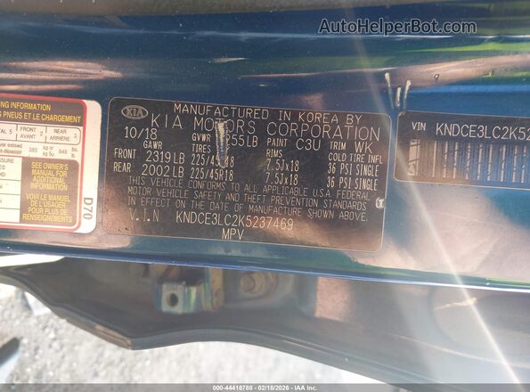 KNDCE3LC2K5237469 2019 KIA NIRO Синий Вид подкапотного пространства