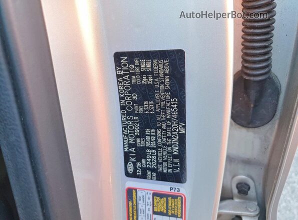 KNDJN2A20H7465415 2017 KIA SOUL Silver Widok wnętrza 360 stopni