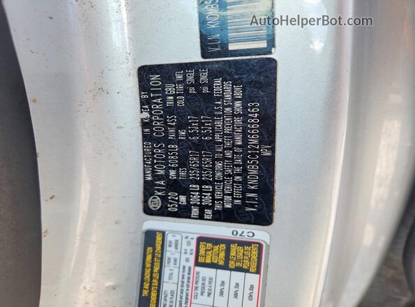 KNDMB5C12M6668463 2021 KIA SEDONA Silver VIN կոդի պիտակի տեսք