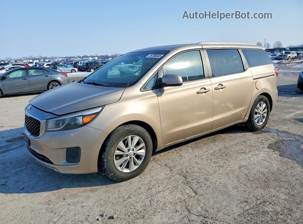 KNDMB5C15G6151887 2016 KIA SEDONA Желто-коричневый Передняя левая четверть