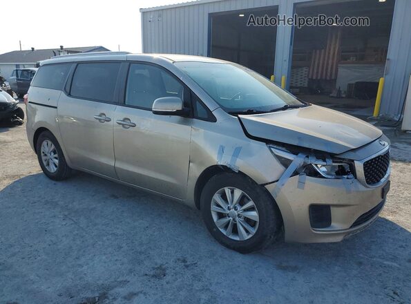 KNDMB5C15G6151887 2016 KIA SEDONA Желто-коричневый Передняя правая четверть